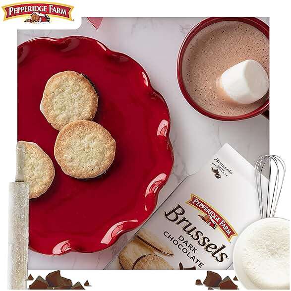 Pepperidge Farm Brussels Dark Chocolate, 15 Lace Cookies, 5.25 oz. Bag - Image 5