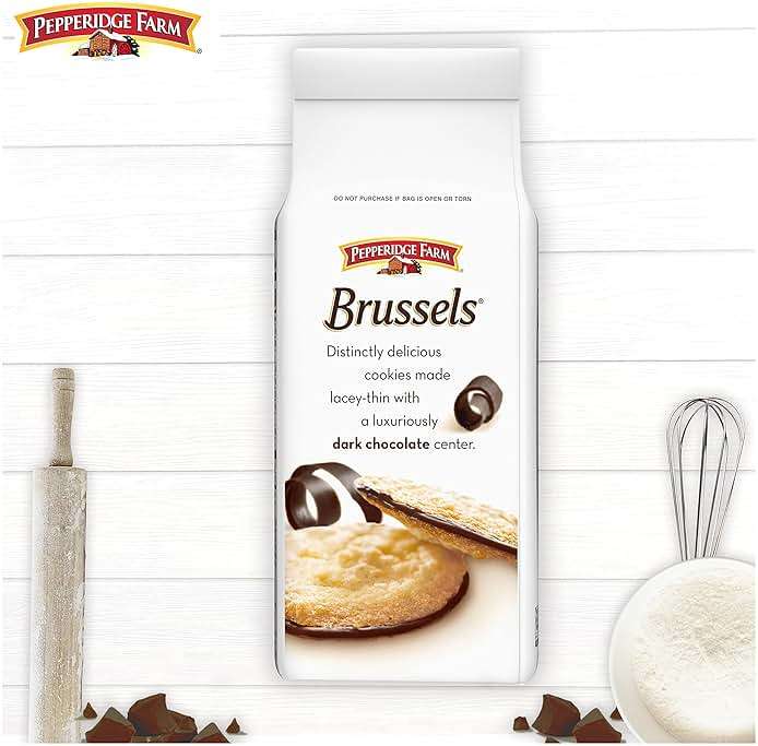 Pepperidge Farm Brussels Dark Chocolate, 15 Lace Cookies, 5.25 oz. Bag - Image 8