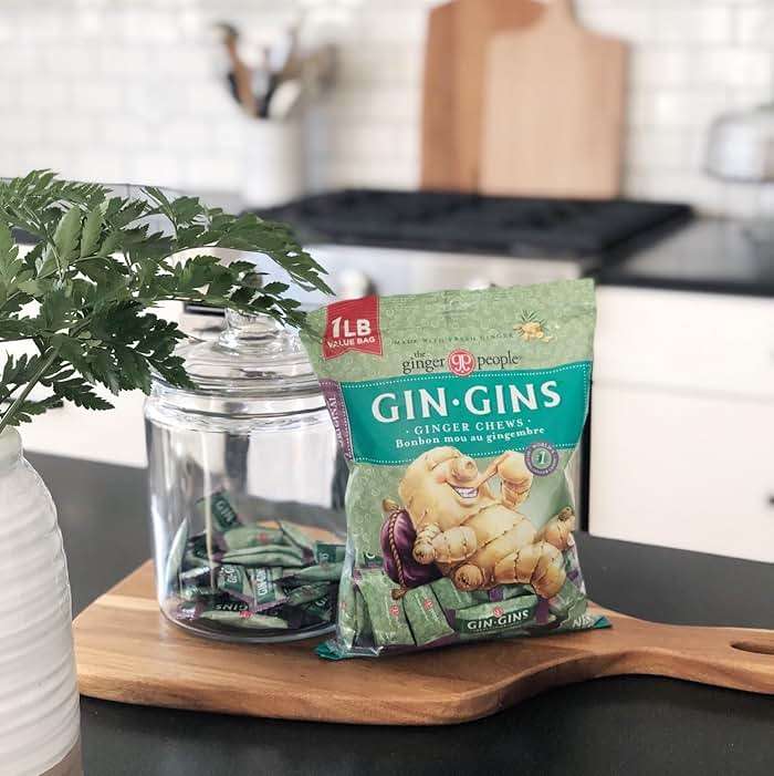 GIN GINS Original Ginger Chews – Natural Fresh Ginger Candy by The Ginger People – Individually Wrapped Healthy Candy – Original Flavor – Large 1 lb Bag (16oz) – Pack of 1 - Image 5