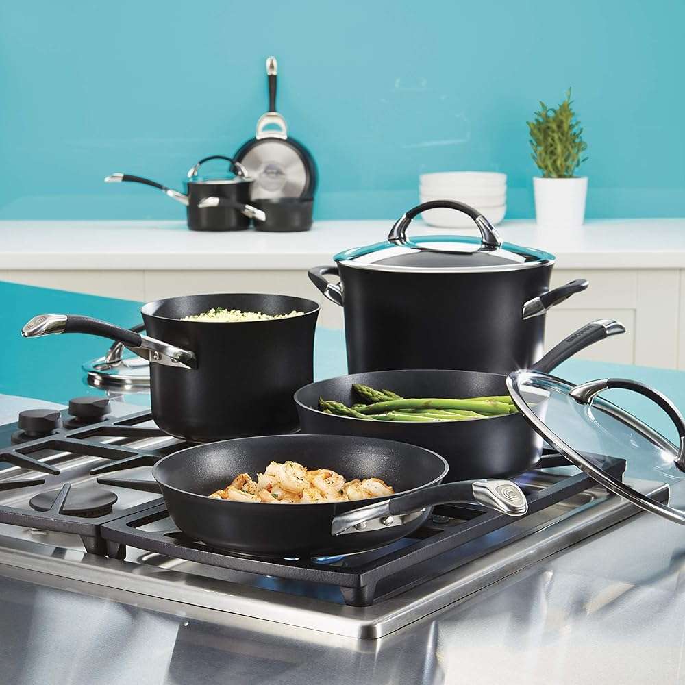 Circulon Symmetry Hard Anodized Nonstick Induction Frying Pan, 8.5-Inch Fry Pan, Black - Image 2