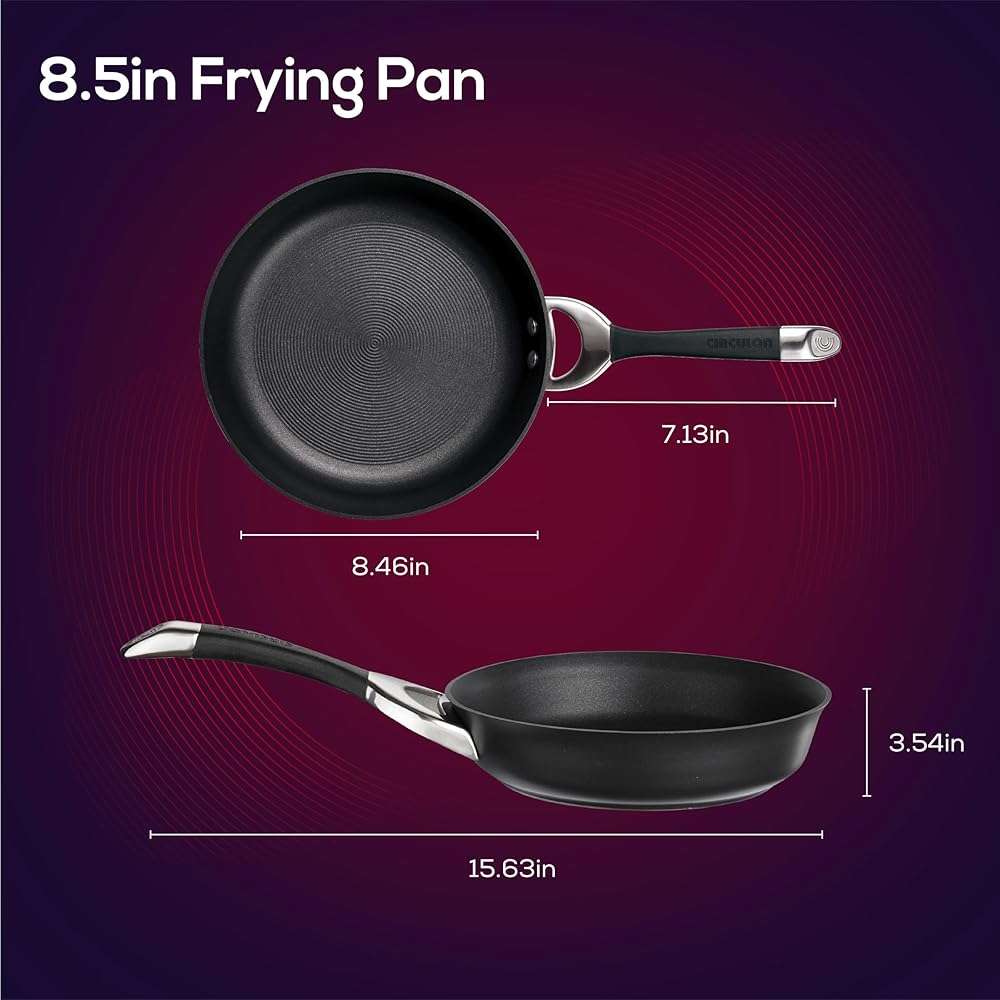 Circulon Symmetry Hard Anodized Nonstick Induction Frying Pan, 8.5-Inch Fry Pan, Black - Image 3