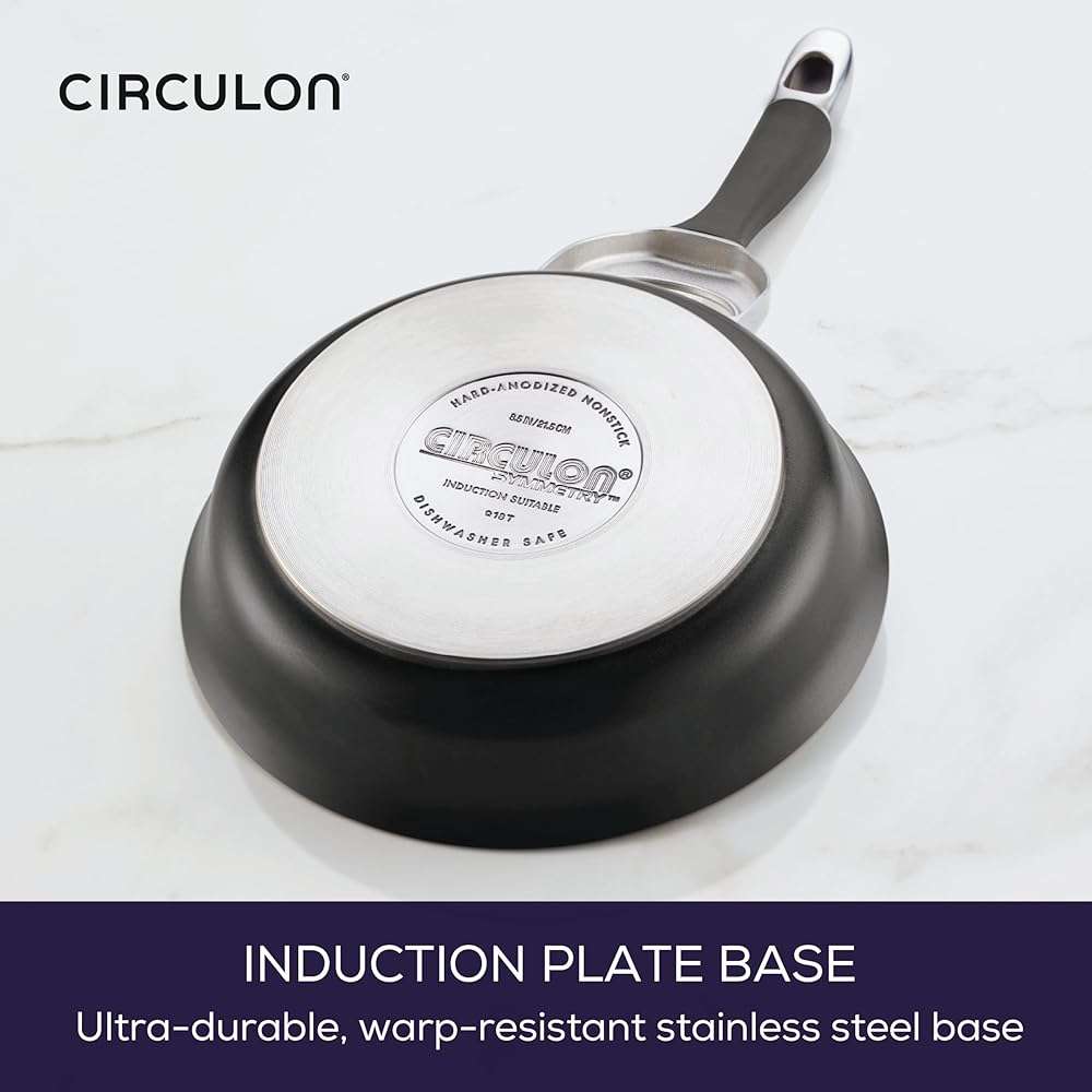 Circulon Symmetry Hard Anodized Nonstick Induction Frying Pan, 8.5-Inch Fry Pan, Black - Image 5