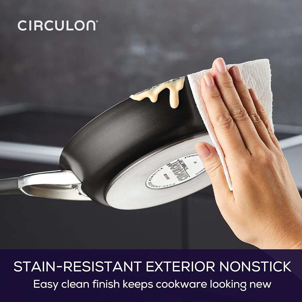 Circulon Symmetry Hard Anodized Nonstick Induction Frying Pan, 8.5-Inch Fry Pan, Black - Image 6