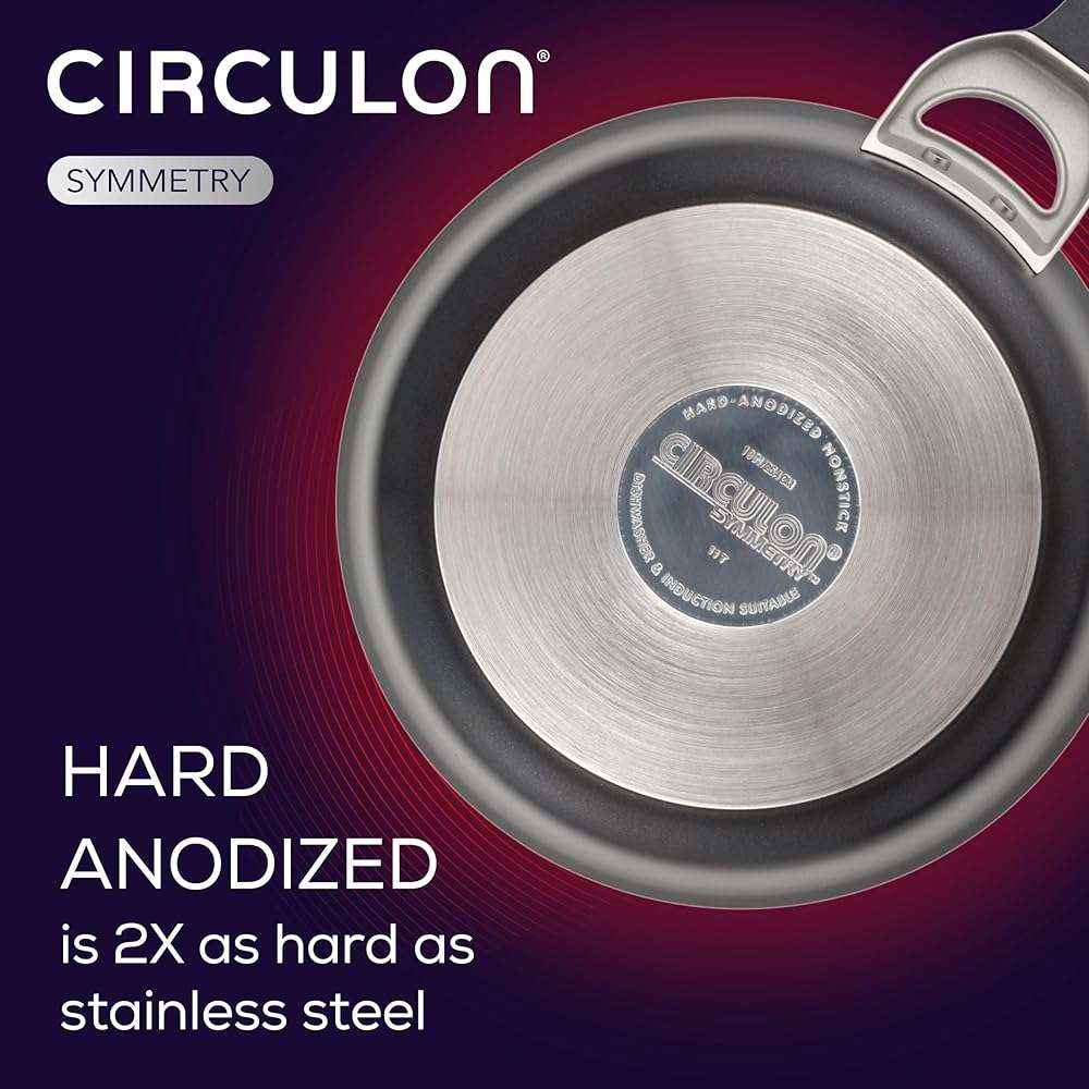 Circulon Symmetry Hard Anodized Nonstick Induction Frying Pan, 8.5-Inch Fry Pan, Black - Image 7