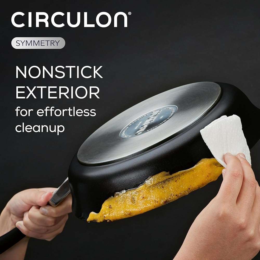 Circulon Symmetry Hard Anodized Nonstick Induction Frying Pan, 8.5-Inch Fry Pan, Black - Image 8