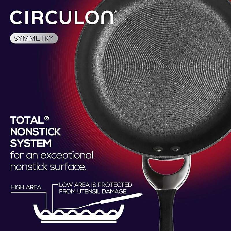 Circulon Symmetry Hard Anodized Nonstick Induction Frying Pan, 8.5-Inch Fry Pan, Black - Image 9