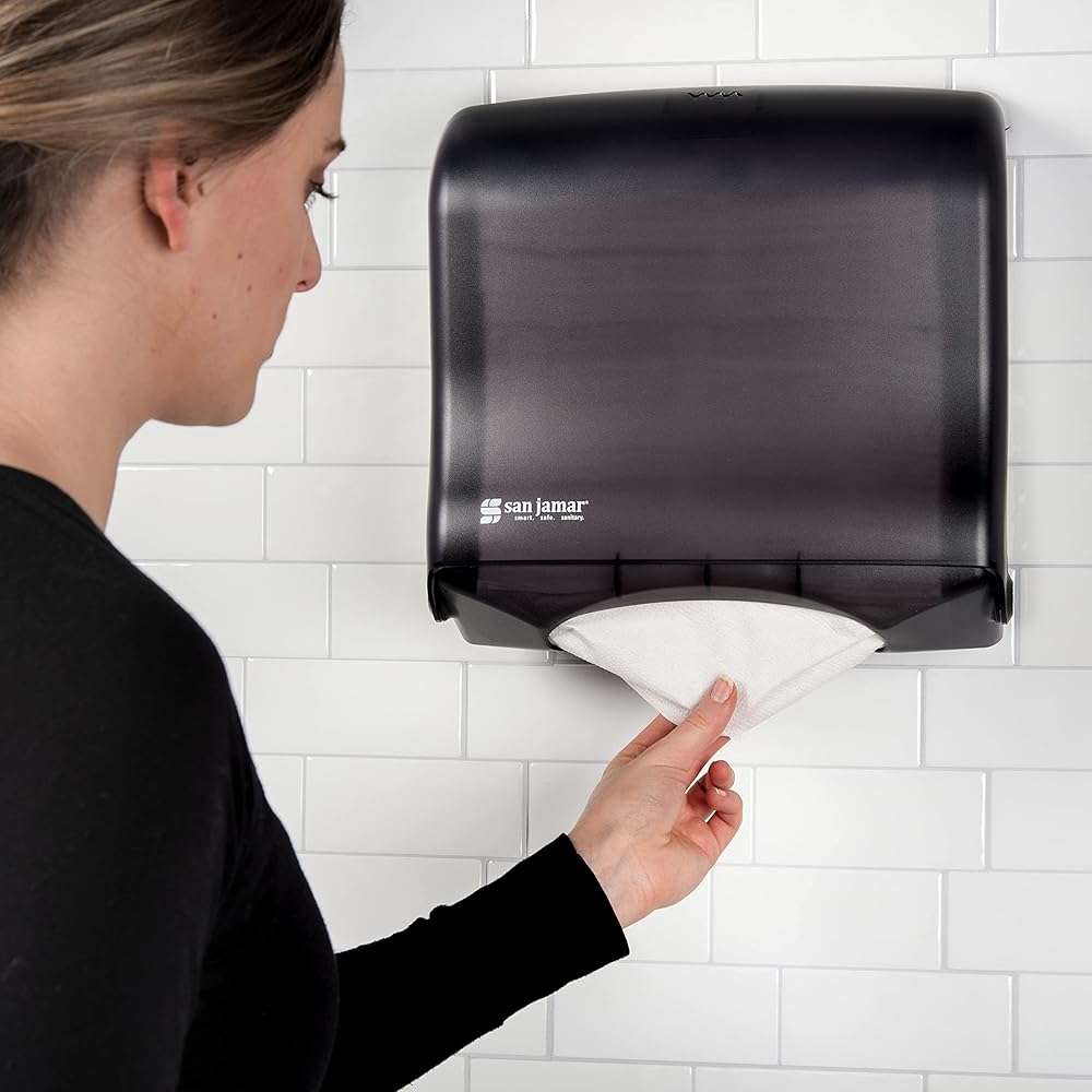 SANT1755TBK - Ultrafold Fusion C-fold amp; Multifold Towel Dispenser, 11 1/2x5 1/2x11 1/2, Black - Image 2