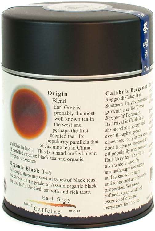 The Tao of Tea, Earl Grey Black Tea, Loose Leaf, 3.5 Ounce Tin - Image 3