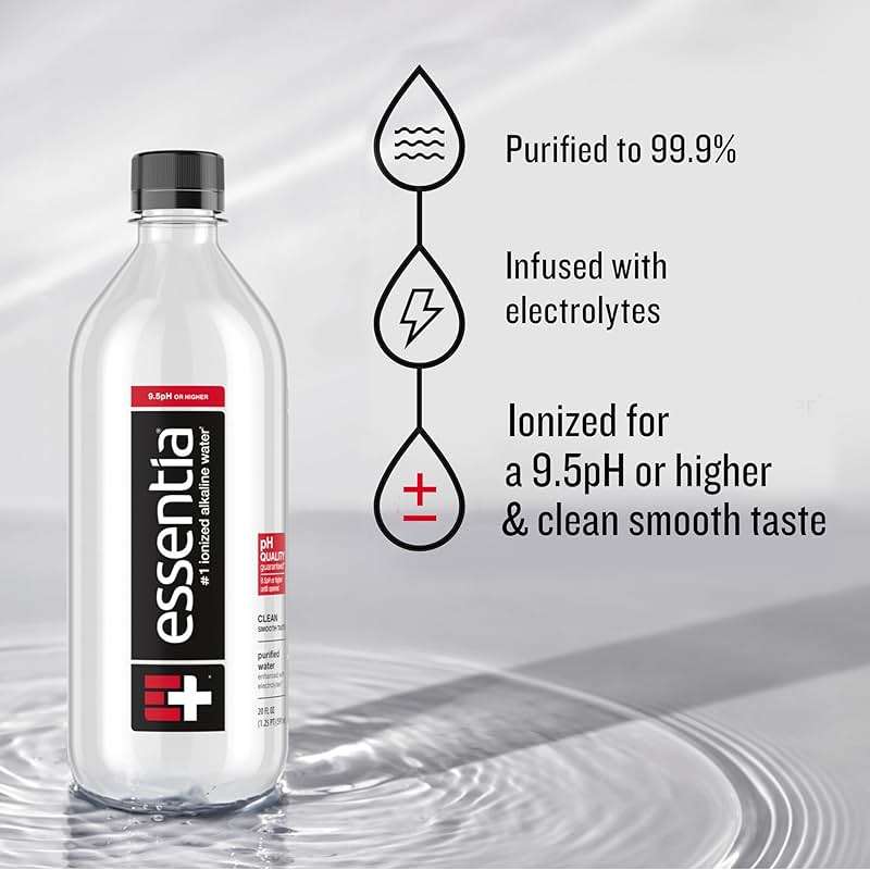 Essentia Water LLC, Ionized Alkaline Bottled Water; 99.9% Pure, Infused with Electrolytes, 9.5 pH or Higher a Clean, Smooth Taste, 20 Fl Oz (Pack of 24) - Image 4