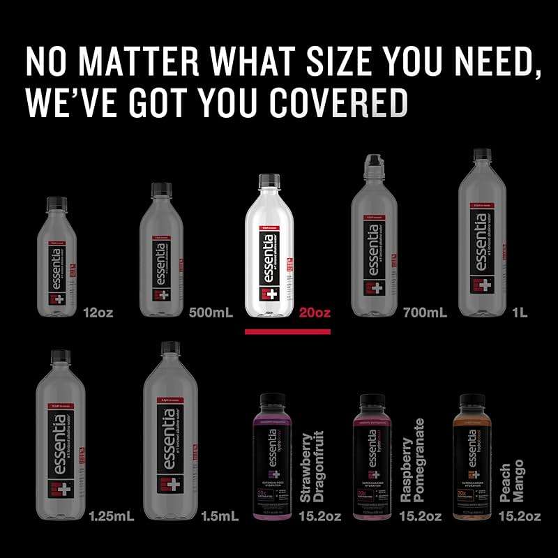 Essentia Water LLC, Ionized Alkaline Bottled Water; 99.9% Pure, Infused with Electrolytes, 9.5 pH or Higher a Clean, Smooth Taste, 20 Fl Oz (Pack of 24) - Image 9