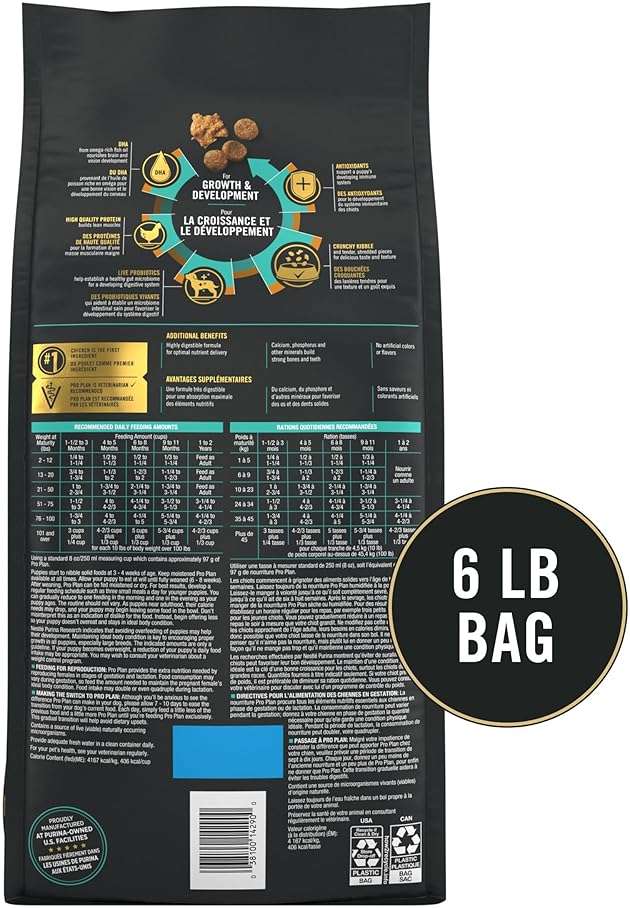 Purina Pro Plan High Protein Puppy Food Shredded Blend Chicken & Rice Formula - 6 lb. Bag - Image 6