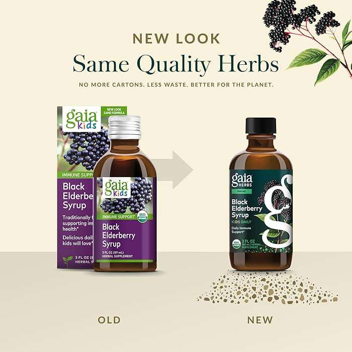 Gaia Herbs Black Elderberry Syrup Kids Daily - Delicious Immune Support Supplement for Kids* - Organic Black Elderberries & Honey - USDA Certified Organic Syrup - 3 Fl Oz (About 18 to 26 Servings) - Image 6