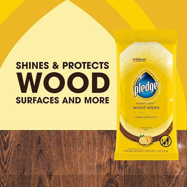 Pledge Expert Care Enhancing Wood Wipes, Lemon Scent, 24 Count - Image 3