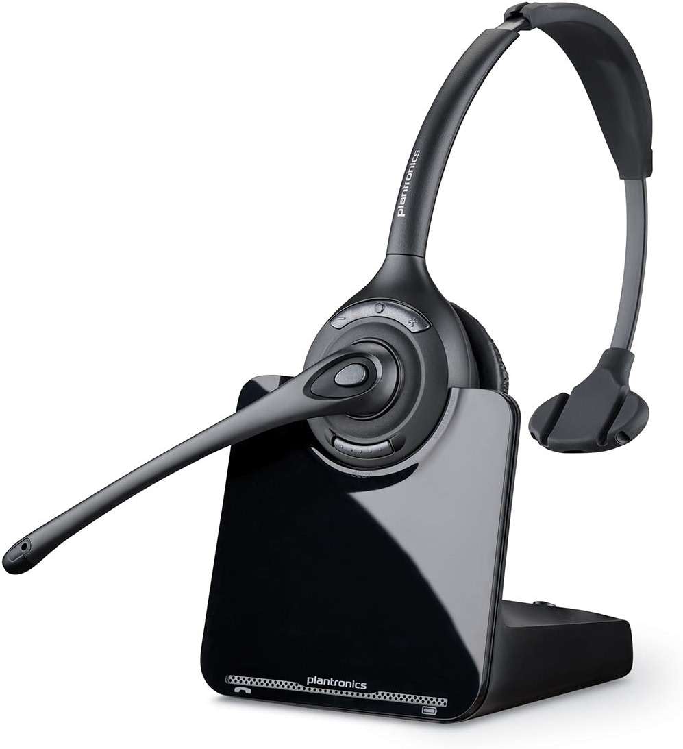 Poly - CS510 Support Convertible Wireless Headset (Plantronics) - Over-the-Head One Ear/Monaural Headset - DECT 6.0 - Connects to Desk Phone - Telephone Headset - Image 1