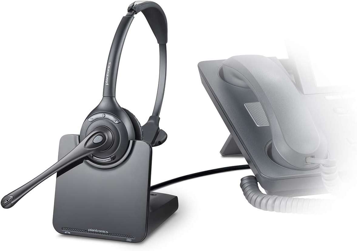Poly - CS510 Support Convertible Wireless Headset (Plantronics) - Over-the-Head One Ear/Monaural Headset - DECT 6.0 - Connects to Desk Phone - Telephone Headset - Image 2