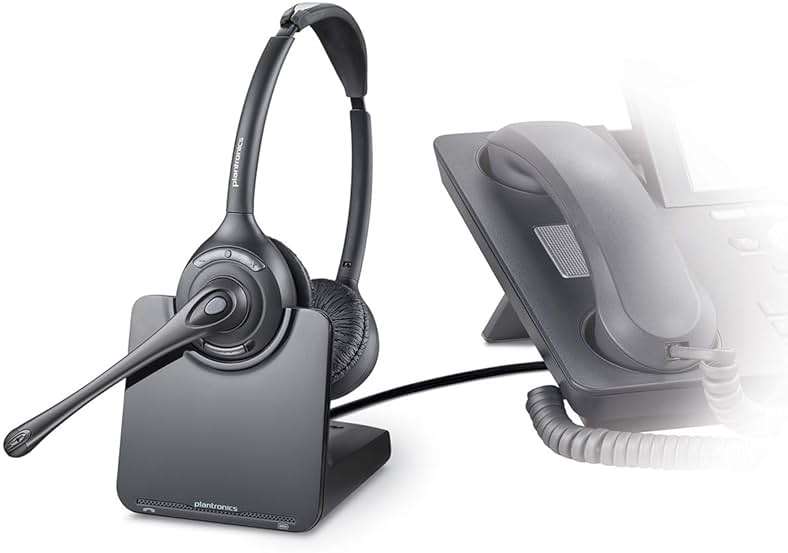 Plantronics PL-CS520 Binaural Wireless Headset System, Black/Silver - Image 2