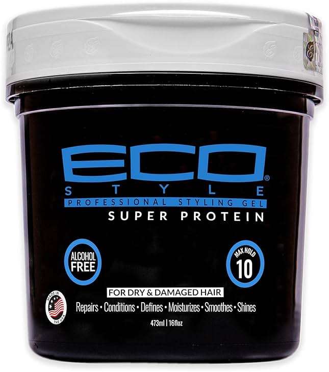 Eco Style Styling Gel Super Protein, Black, 16 Ounce - Image 1