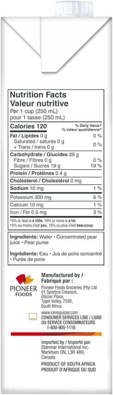 Ceres 100% All Natural Pure Fruit Juice Blend, Pear - Gluten Free, Rich in Vitamin C, No Added Sugar or Preservatives, Cholesterol Free - 33.8 FL OZ (Pack of 1) - Image 2