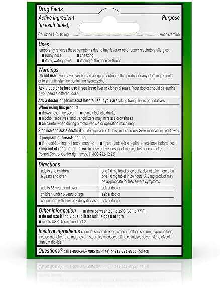 Zyrtec 24 Hour Allergy Relief Tablets, Antihistamine Indoor & Outdoor Anti Allergy Medicine + Cetirizine HCl, Relief from Runny Nose, Sneezing, & Itchy Eyes, Single Packs, 3 x 1 ct Packets - Image 4