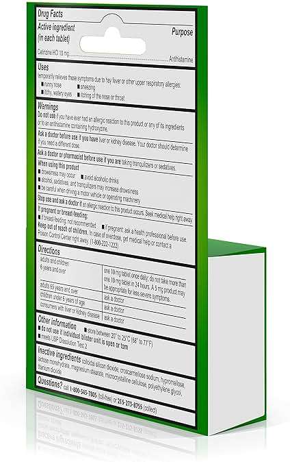 Zyrtec 24 Hour Allergy Relief Tablets, Antihistamine Indoor & Outdoor Anti Allergy Medicine + Cetirizine HCl, Relief from Runny Nose, Sneezing, & Itchy Eyes, Single Packs, 3 x 1 ct Packets - Image 5