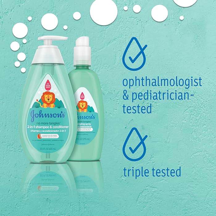 Johnson's No More Tangles Toddler & Kids Detangling Spray to Unlock Knots in Hair, Hypoallergenic & Paraben-Free, No More Tears Tear-Free Formula For Wet or Dry Hair, 10 fl. oz - Image 2