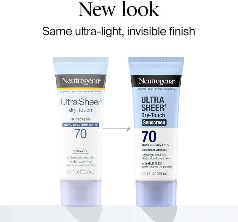 Neutrogena Ultra Sheer Dry-Touch Sunscreen Lotion SPF 70, Broad Spectrum, Water Resistant 80 Min, Oil-Free, Oxybenzone-Free, Non-Comedogenic, Matte Finish, Body Sunscreen, Travel Size 3 Fl Oz - Image 2