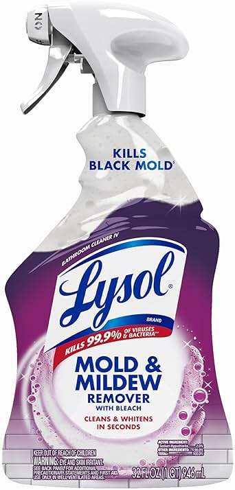 Lysol Mold & Mildew Remover Spray, Bathroom & Shower Cleaner, Disinfectant Spray, Stain Remover with Bleach, Tough on Black Mold, Multipurpose Cleaner for Home and Kitchen, 32oz - Image 1