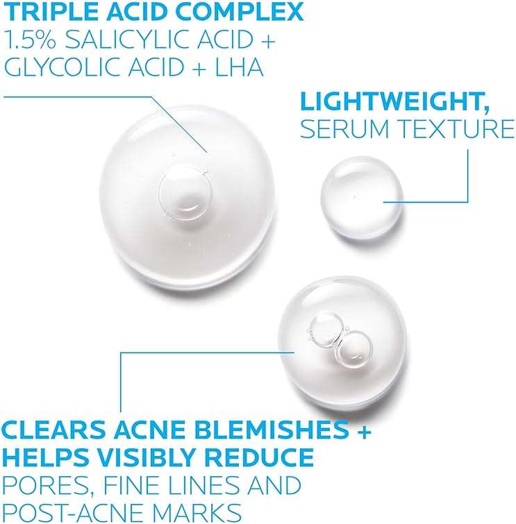 La Roche-Posay Effaclar 1.5% Salicylic Acid Serum, Acne Treatment For Face With Glycolic Acid & Niacinamide, Acne Serum Helps Clear Blackheads, Whiteheads, Pimples & Reduces Post Acne Marks - Image 3