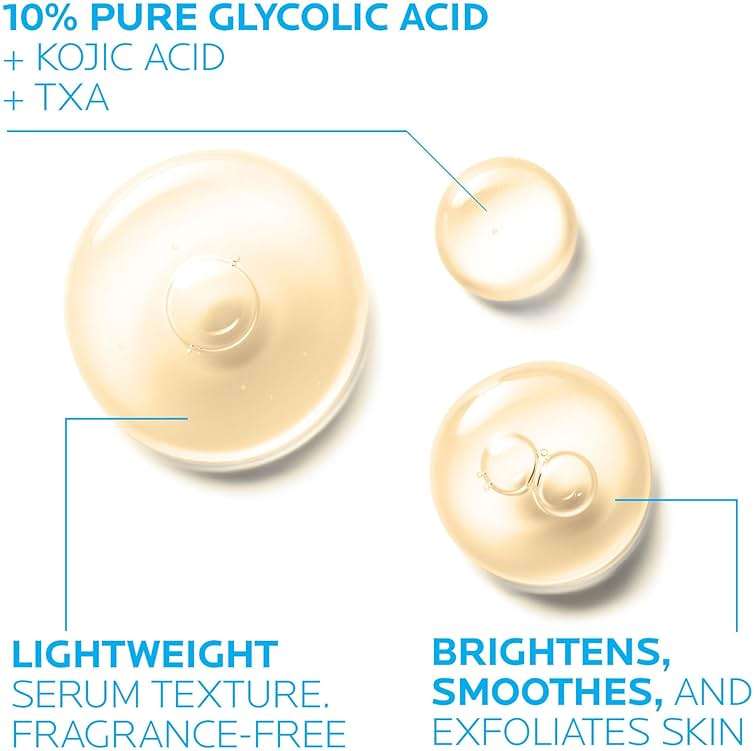 La Roche-Posay Glycolic Acid Serum with Tranexamic Acid, Kojic Acid and Vitamin B5, Reduces Dark Spots and Discoloration, Skin Tone Corrector to Brighten and Even Skin Tone - Image 3