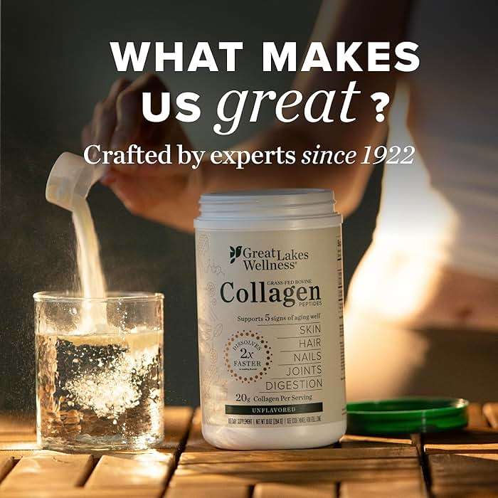 Great Lakes Wellness Collagen Peptides Powder – Supports Skin, Hair, Nails, Joints & Digestion – Hydrolyzed, Quick Dissolve, Non-GMO, Keto & Kosher – Pure Collagen Protein (16 oz, 22 Servings) - Image 6