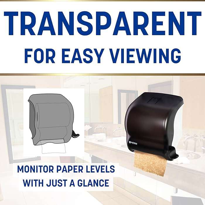 San Jamar Classic Element Paper Towel Dispenser Wall-Mounted Commercial Roll Dispenser, Fits All Core Sizes with Lever for Bathroom, Kitchens, and Restaurants, Plastic, Universal Paper, Black Pearl - Image 8