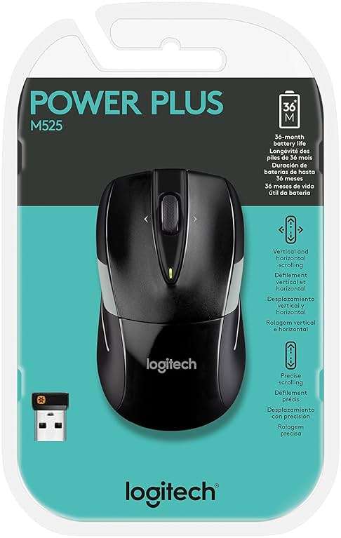 Logitech M525 Wireless Mouse, Black/Gray - Image 4