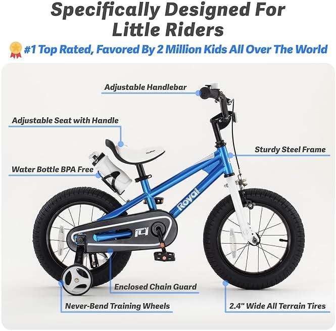 RoyalBaby Kids Bike Freestyle Classic 12 14 16 18 Inch Children Bicycle for Ages 3-10 Years Toddler to Big Kids - Image 2