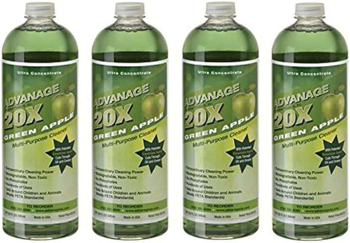 ADVANAGE 20X Multi-Purpose Cleaner Green Apple 4 Pack - Manufacturer Direct - Save $$ - 20X is Our Newest Formula! - Image 1