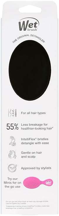 Wet Brush Original Detangling Hair Brush, Classic Black - Ultra-Soft IntelliFlex Bristles - Detangler Brush Glide Through Tangles With Ease For All- For Women, Men, Wet & Dry Hair - Image 12