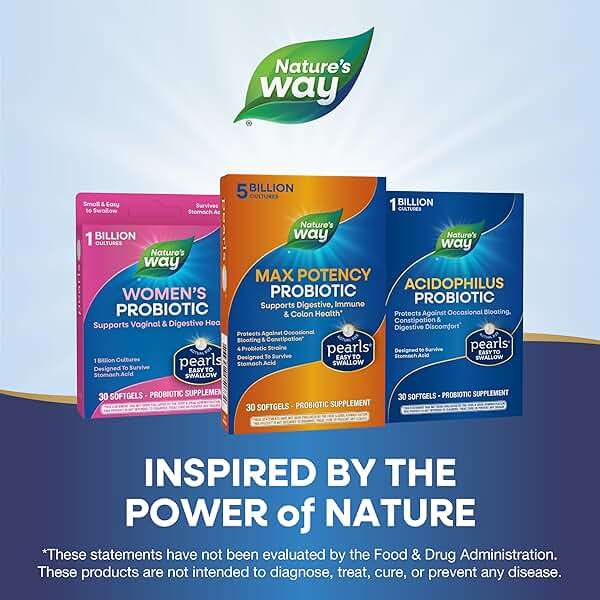 Nature's Way Pearls Max Potency Probiotic for Men and Women, Supports Digestive, Immune, Colon Health*, 5 Billion Live Cultures, No Refrigeration Required, 30 Softgels - Image 6