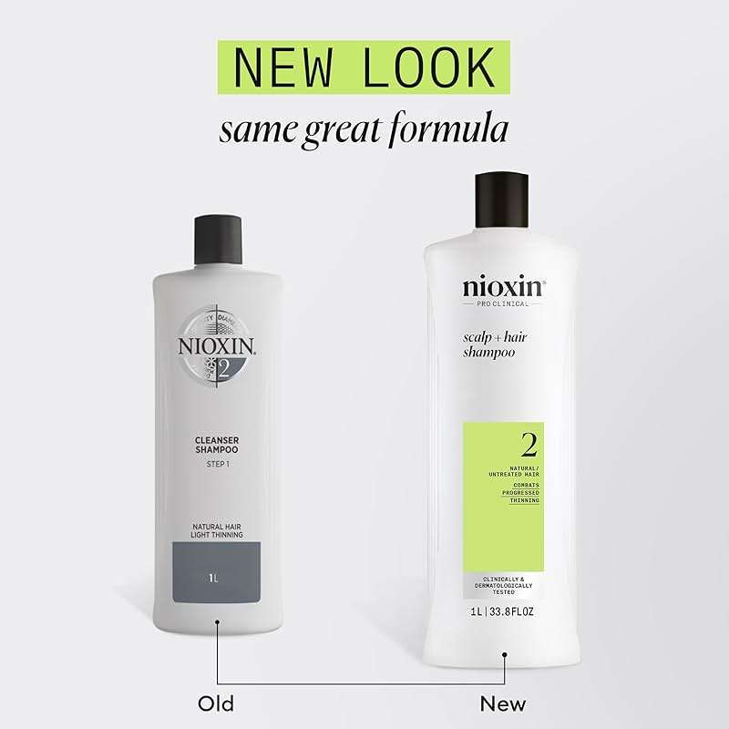 Nioxin System 2 Scalp + Hair Thickening Shampoo for Natural Hair with Progressed Thinning | Cleanse & Boost Hair Density with Niacinamide & Biotin - Image 2