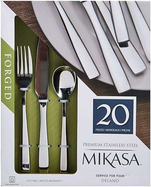 Mikasa, Delano Flatware Service for 4, 20 Piece Set, 18/0 Stainless Steel Silverware Set - Image 11
