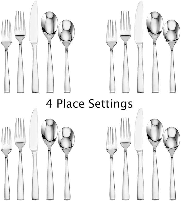 Mikasa, Delano Flatware Service for 4, 20 Piece Set, 18/0 Stainless Steel Silverware Set - Image 3