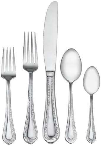 Mikasa Regent Bead 65-Piece Flatware Set for 12, 18/10 Stainless Steel Silverware with Beaded Teardrop Handles, Includes Serving Utensils, Dishwasher Safe - Image 11