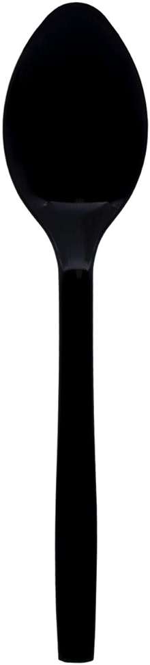Party Essentials Hard Plastic 9" Serving Spoons, Black, 12 Count - Image 1