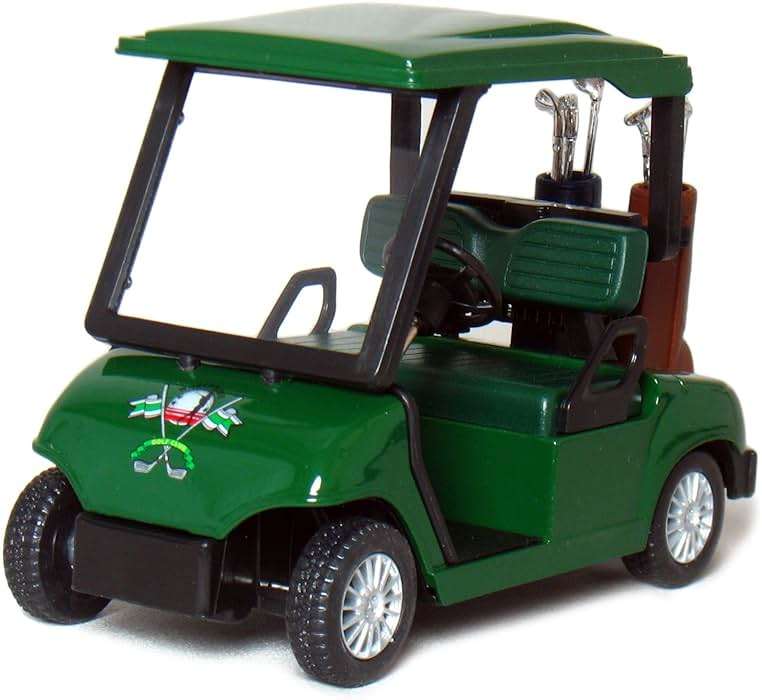 KinsFun - Golf Cart 4½" Die Cast Metal Model Pullback Action Toy (Green) - Image 1