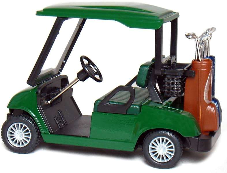 KinsFun - Golf Cart 4½" Die Cast Metal Model Pullback Action Toy (Green) - Image 2