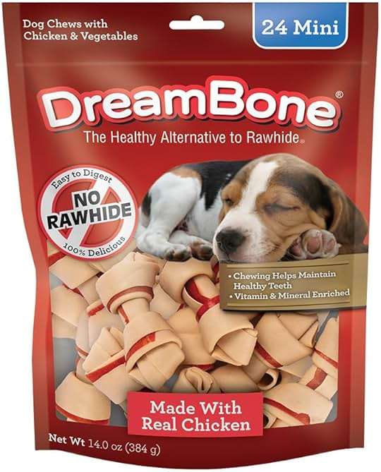 DreamBone Chicken Mini Bone Dog Treats, Daily Rawhide-Free Chew, Digests Safely and Completely, With Real Protein, Chicken and Veggies, 24 count - Image 2