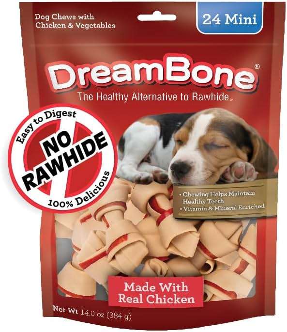 DreamBone Chicken Mini Bone Dog Treats, Daily Rawhide-Free Chew, Digests Safely and Completely, With Real Protein, Chicken and Veggies, 24 count - Image 11