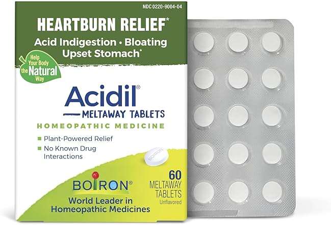 Boiron Acidil for Relief of Acid Reflux, Heartburn, Indigestion, and Upset Stomach - 60 Count - Image 2
