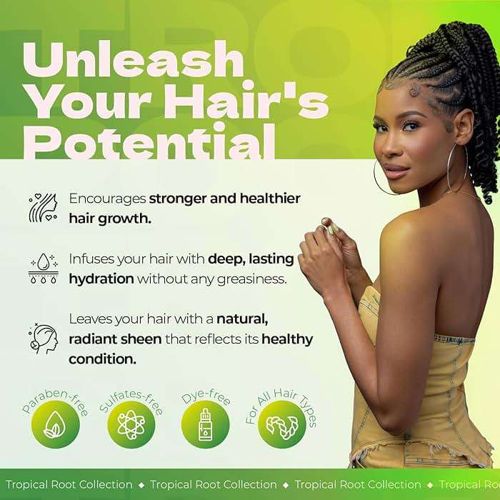 Bronner Bros Tropical Roots Stimulating Growth Oil – Lightweight Scalp and Hair Oil for Healthy, Frizz-Free Hair & Lock-in Moisture & Shine – with Pineapple & Guava, For All Hair Types, 8 fl oz - Image 3