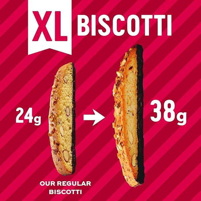 Nonni's XL Biscotti Dark Chocolate with Almond Cookies, Individually Wrapped Italian Coffee Snacks, 25 Cookies, 33.25 oz. Large Carton (Pack of 1) - Image 5