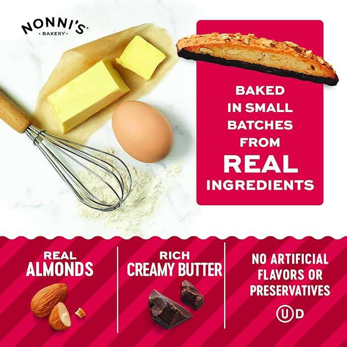 Nonni's XL Biscotti Dark Chocolate with Almond Cookies, Individually Wrapped Italian Coffee Snacks, 25 Cookies, 33.25 oz. Large Carton (Pack of 1) - Image 7