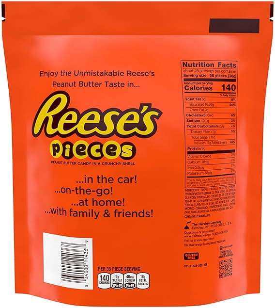 REESE'S PIECES Peanut Butter in a Crunchy Shell, Candy Bulk Bag, 48 oz - Image 2